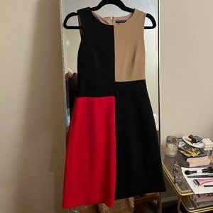 Tommy Hilfiger Red Black Colorblock Dress